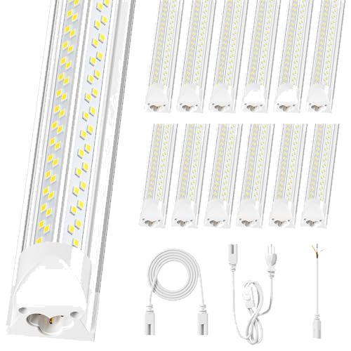 ELEKICO 12 Pack Super Bright 100w 8ft Led Shop Light