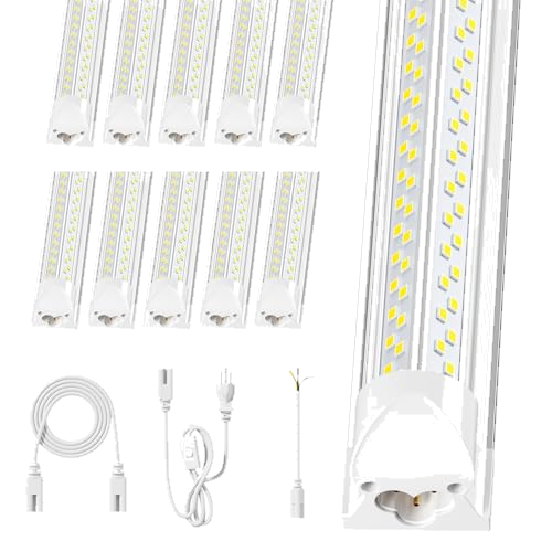 Super Bright 100W 5000K 15000LM 8FT Led Shop Lights 10-Pack For Garage Shop