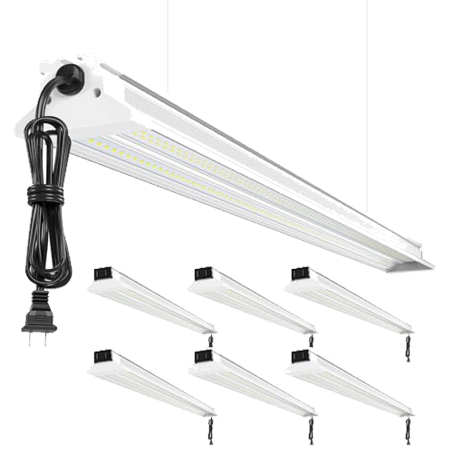 Upgrade Super Bright 6 Pack 60W LED Shop Lights 4FT 9000LM 5000K for Shop